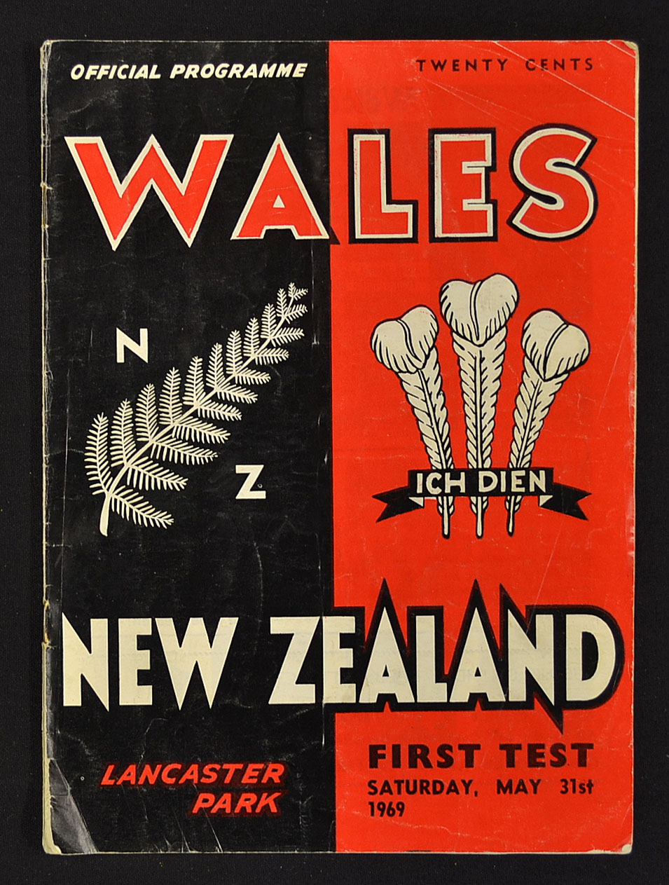 1st Test match programme (image from Mullock's Auction)