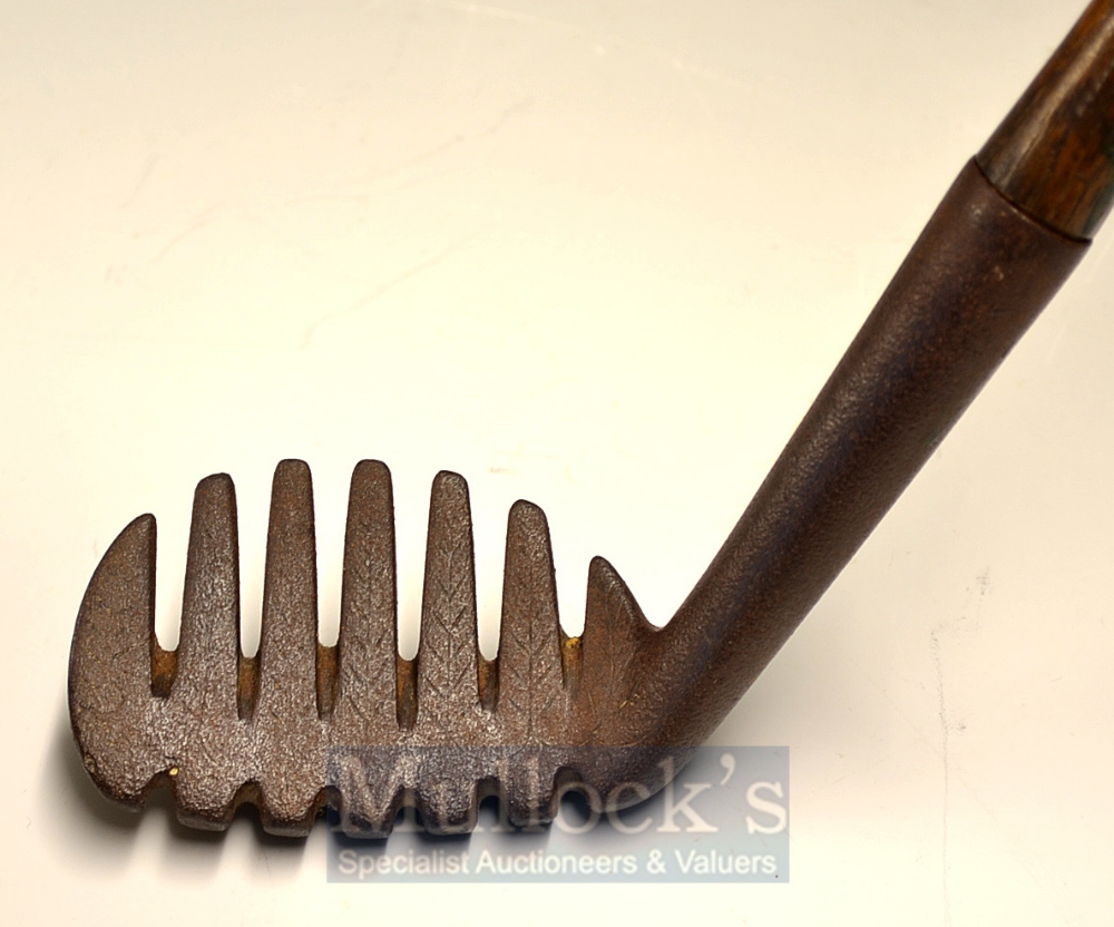 Mullock's Auctions - Rare Browns Patent Rake Iron with five upright...